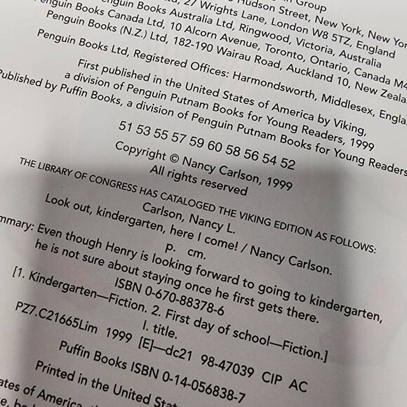 Picture Puffins Children's Books, "Look Out Kindergarten, Here I Come" Storybook - Picture 2 of 6